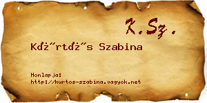 Kürtös Szabina névjegykártya