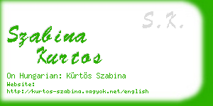 szabina kurtos business card